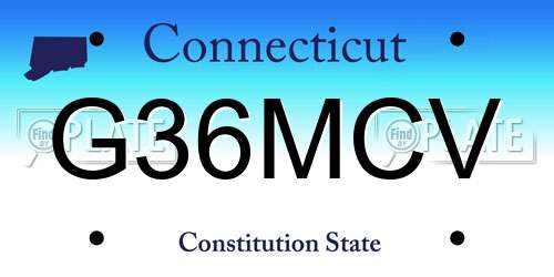 G36MCV Connecticut License Plate
