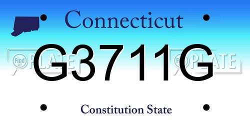 G3711G Connecticut License Plate