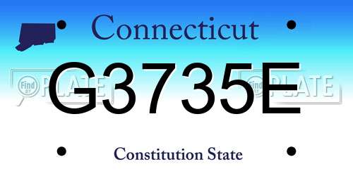 G3735E Connecticut License Plate