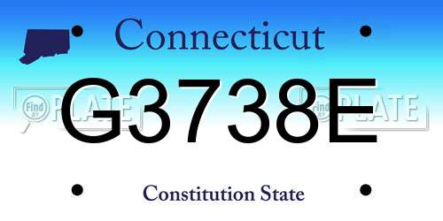G3738E Connecticut License Plate