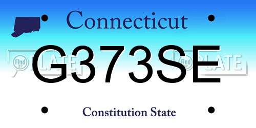 G373SE Connecticut License Plate