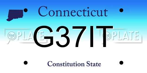 G37IT Connecticut License Plate