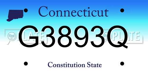 G3893Q Connecticut License Plate