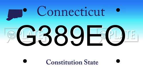G389EO Connecticut License Plate