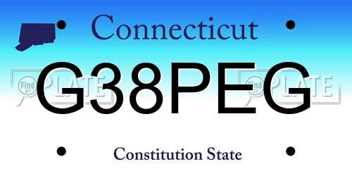 G38PEG Connecticut License Plate
