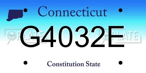 G4032E Connecticut License Plate