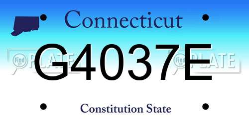 G4037E Connecticut License Plate