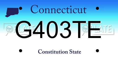 G403TE Connecticut License Plate