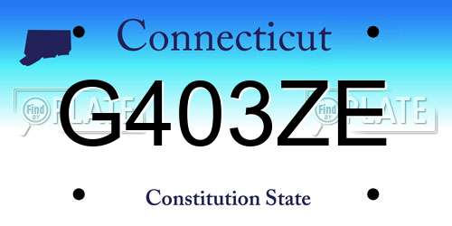 G403ZE Connecticut License Plate