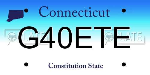G40ETE Connecticut License Plate