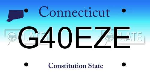 G40EZE Connecticut License Plate