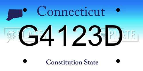 G4123D Connecticut License Plate