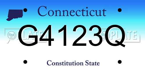 G4123Q Connecticut License Plate