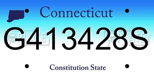 G413428S Connecticut License Plate