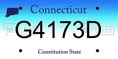 G4173D Connecticut License Plate