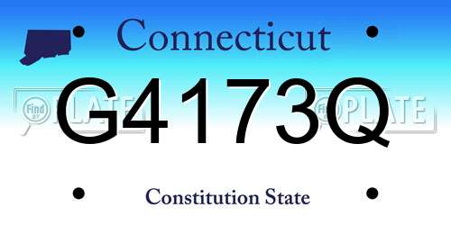 G4173Q Connecticut License Plate