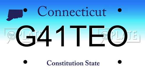 G41TEO Connecticut License Plate