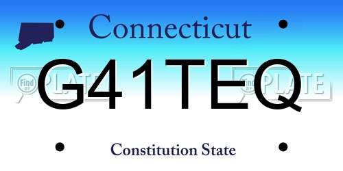 G41TEQ Connecticut License Plate
