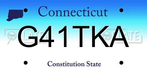 G41TKA Connecticut License Plate