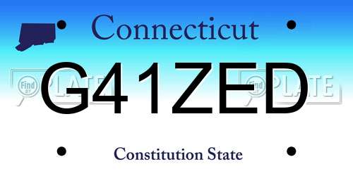 G41ZED Connecticut License Plate