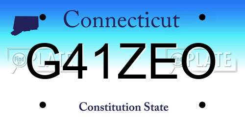 G41ZEO Connecticut License Plate