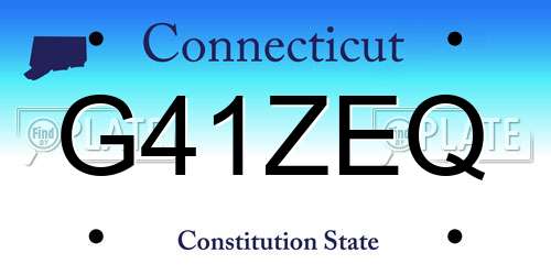 G41ZEQ Connecticut License Plate