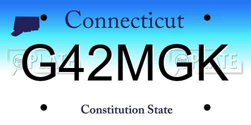 G42MGK Connecticut License Plate