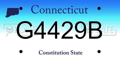 G4429B Connecticut License Plate