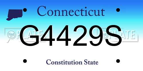 G4429S Connecticut License Plate