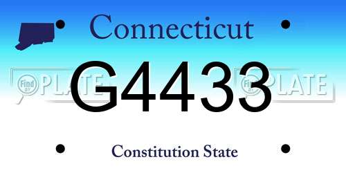 G4433 Connecticut License Plate