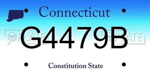 G4479B Connecticut License Plate