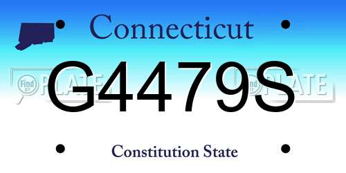 G4479S Connecticut License Plate