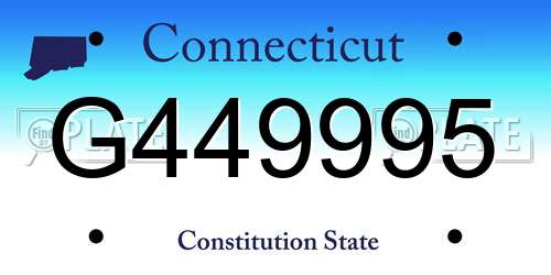 G449995 Connecticut License Plate