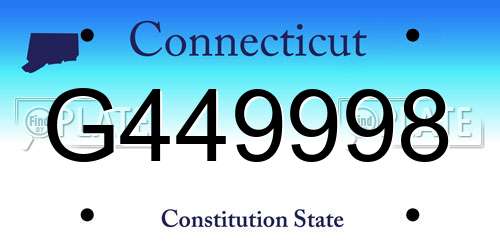 G449998 Connecticut License Plate