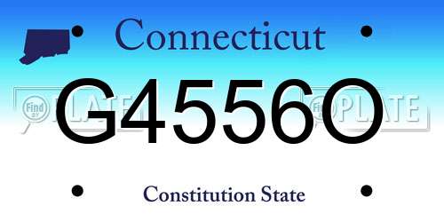 G4556O Connecticut License Plate