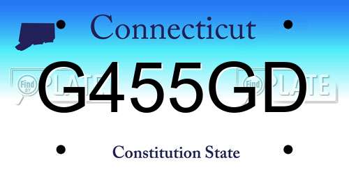G455GD Connecticut License Plate
