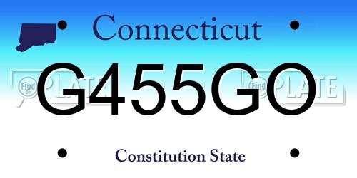 G455GO Connecticut License Plate