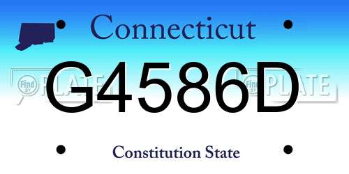 G4586D Connecticut License Plate
