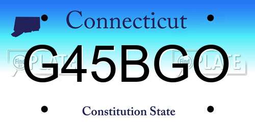 G45BGO Connecticut License Plate