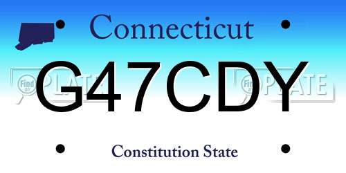 G47CDY Connecticut License Plate