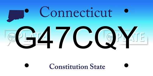 G47CQY Connecticut License Plate