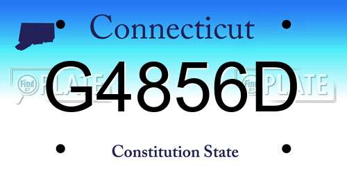 G4856D Connecticut License Plate