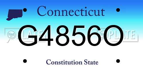 G4856O Connecticut License Plate