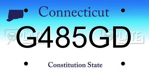 G485GD Connecticut License Plate