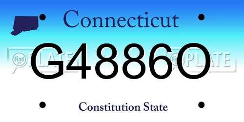 G4886O Connecticut License Plate