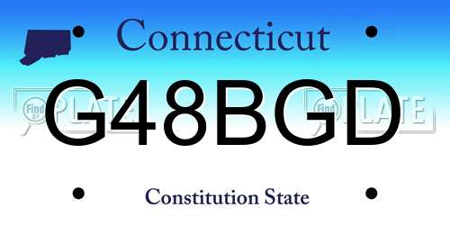 G48BGD Connecticut License Plate