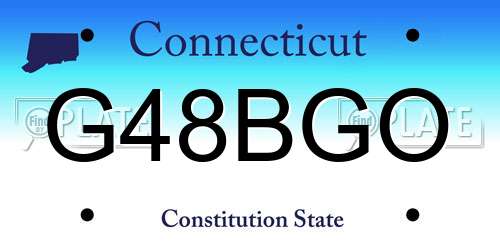 G48BGO Connecticut License Plate