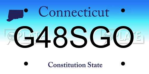 G48SGO Connecticut License Plate