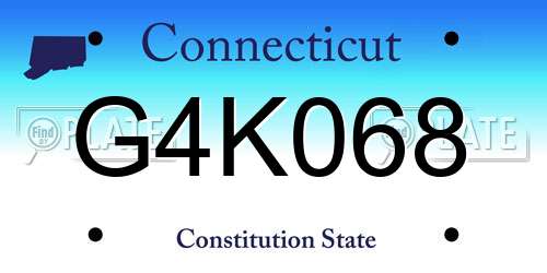 G4K068 Connecticut License Plate