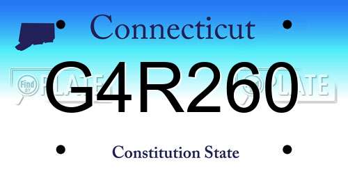 G4R260 Connecticut License Plate